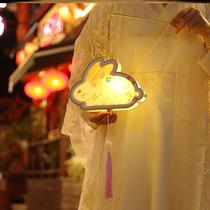Handmade lantern homemade material rabbit lantern diy handmade material bag portable luminous lantern antique props
