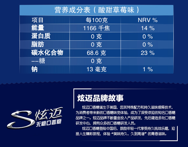 王一博代言！stride炫迈无糖口香糖40粒*4瓶