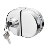 Ex-gratia glass door lock push-pull glass lock double door free opening stainless steel shop central lock single door double open door lock