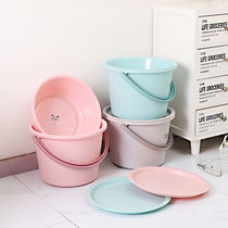 Home with cover bucket washbasin Three sets Large number thickened Dormitory Laundry Bath barrel Hand storage plastic Bucket