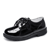 Boy leather shoes Children Western suit CUHK Teen Leather Shoes Dresses New Show Bright Face Laces Boy Leather Shoes