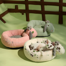 Cat Nest Season Universal Dog Kennel Cat Bed Net Red Winter Warm Pet Supplies Small Dogs Semi-closed