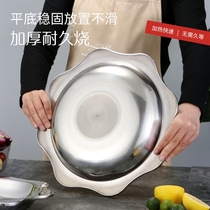 Lobster plate crayfish plate round home thickened stainless steel seafood plate creative commercial spicy shrimp plate restaurant