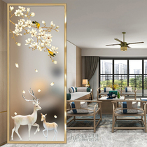 Modern simple light luxury mobile living room painted art glass custom screen partition decoration bedroom shelter home