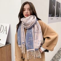 Cute Kitty Scarves women Winter Korean version Little Fresh Thickened Warm Students Outside Hitchhiking Cape 100 Lap Girly