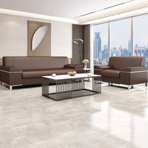 Office sofas minimalist modern tea table combined office reception of the guest area Business talks upscale real leather sofas