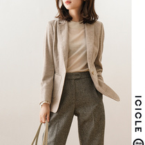 Domestic 2023 Spring and Autumn New Little Suit lace cuff can remove casual wool suit coat woman