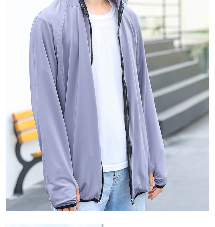 男士防晒服夏季户外骑车防紫外线透气冰丝薄款钓鱼服连帽防晒衣男