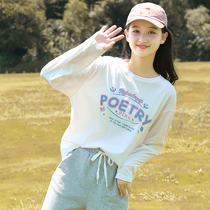 Girl Pure Cotton Long Sleeve T-shirt 2022 Spring Autumn Season New Loose Foreign Qi Woman Great Boy Spring Dress Girl Early Spring Blouse