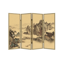New Chinese style retro screen partition living room entrance mobile folding entrance wall office room landscape folding screen