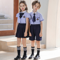 Primary school childrens school uniforms Summer class uniforms in summer clothing Inlenfeng Wind graduation photos for children to play suit
