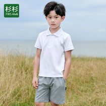 fir boy polo shirt short sleeve children's t shirt summer breathable big kids bottoming shirt boy solid color fashion top