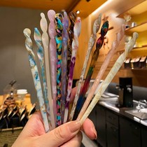 Chopsticks hairpin acetate succour modern daily disc hairpin hairpin in Korean style small crowdsourced lukewarm wind hair adorned head decorated female