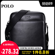 Polo shoulder bag mens leather mens bag Crossbody bag Leather bag mens casual fashion backpack Cowhide business mens bag