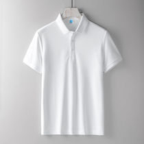 Solid color polo shirt mens short sleeve summer lapel light business T-shirt Korean slim casual mens Paul shirt tide