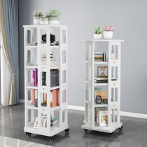 Nordic Solid Wood Bookshelves 360 Degrees Rotatable Bookshelves Contained Shelves Modern Minima Small Bookcase Containing Shelf