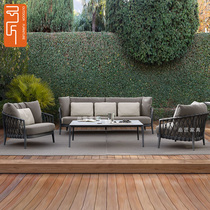 Terrace long table rattan chair sofa combination single outdoor rattan chair outdoor sofa three-piece outdoor garden furniture