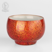 donguan Dongguan lacquerware view Ruyao tea set Non-legacy large lacquer tea lamp Master cup Handicraft teacup tire