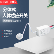 Split ceiling type human body infrared sensor switch module Probe corridor intelligent adjustable time delay control 220V