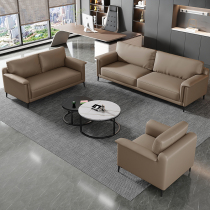 Office sofa minimalist Business modern guests in talks with reception room trio brief-office sofa tea table