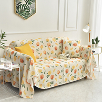 The cover on the sofa Pastoral wind sand hair pad Korean thin small sofa cover summer sofa towel lazy universal