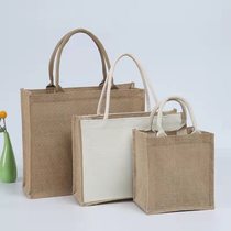 Customized logo for custom shopping bag jute large capacity handbag advertising gift bag canvas bag custom