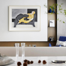 Hanging painting living room artistic sense modern luxury style abstract atmosphere niche wall decoration painting floor hand-painted oil painting