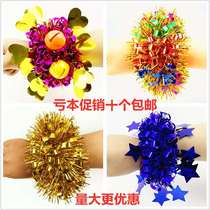 Kindergarten sequin wrist flower 10 costume children dancing dance performance hand flower sports props bell bracelet