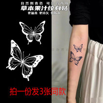 Herb juice tattoo blue black butterfly arm lockbone wrist wrist tattoo stick