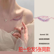 Waterproof woman with durable colored feather letter tattoo with abdominal arm covering scar sexy simulation