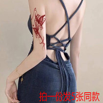 Red Butterfly Tattoo with Waterproof Lasting Arm Flower Arm Tattoo covers colorful covering in wind