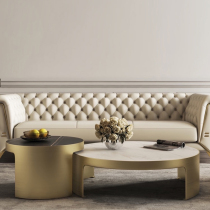 Light luxury slate size round coffee table combination simple modern Italian minimalist creative round marble tea table