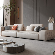 Light luxury leather art Italian sofa leather small apartment Nordic modern minimalist three-person first layer cowhide living room furniture