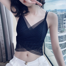 Japan summer anti-light bandeau womens base vest beauty back suspender bra gathered underwear Lace ultra-thin chest wrap