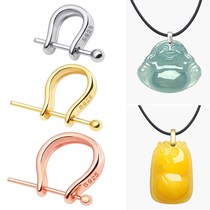 925 pure silver pendant buttoned head silver buckle head safe button pendant touniversal clip buckle?Emerald Jade Pendant Pendant to the Jade Pendant