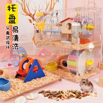 Pallet-style hamster cage acrylic double-deck oversized villa cog cage package items Fully Equipped Living Things plus