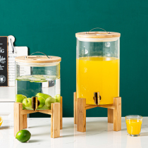 High temperature cold water pot with faucet Large capacity household water cup Drink juice bucket lemonade pot Glass cold water pot