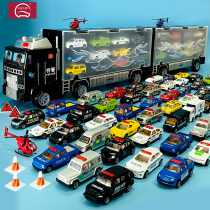 Alloy master childrens toy police car fire truck ambulance pull back car suit storage container truck boy