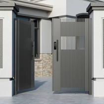 Customized iron art courtyard door stainless steel villa garden double open door opening door to the door of modern courtyard