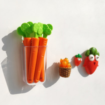 Cute carrot sealing clip Refrigerator stickers strong magnetic stickers Personality creative storage box Food sealer 3D three-dimensional