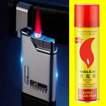 New Inflatable Windproof Lighter Red Flame Personality Metal Men Red Flame Birthday Present