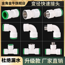 Golden Horn Golden Bull ppr fast joint transdermal pipe fittings free of heat melting fast plug-in plug straight plug-free hot universal connector