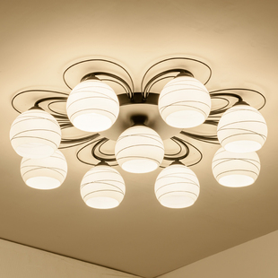 卧室吸顶灯北欧灯圆形现代简约家用创意灯饰网红led现代房间灯具-好货