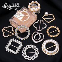 Metal pearl corner knotted buckle T-shirt shirt high-end top clothes button hem button decorative buckle female