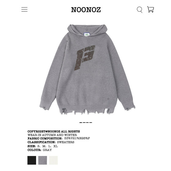 NOONOZ autumn and winter trendy sweater men's American retro hip-hop ripped casual lazy style pullover hooded sweater
NOONOZ autumn and winter trendy sweater men's American retro hip-hop ripped casual lazy style pullover hooded sweater