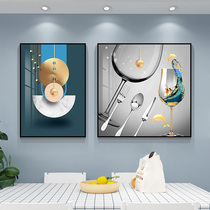 Light luxury restaurant wine glass decorative painting modern minimalist dining room hall mural dining table background wall painting wall painting high-grade