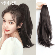 Scratch the ponytail wig female long hair micro curl simulation hair fake ponytail net red high ponytail wig natural light and thin