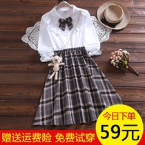 Loui 12 - year - old girl dress 13 long sleeve splicing plate 15 junior middle school pupil Yang Gang