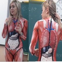 Skeletal Muscle 3D Emulation Clothes Anatomy Teaching Spanish Teacher Clothing Visceral Human Organ Conjoined Clothes