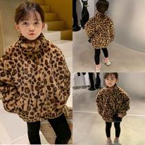 BAO WEN thick coat girl top childrens clothing childrens autumn and winter plush warm 3 8 years old